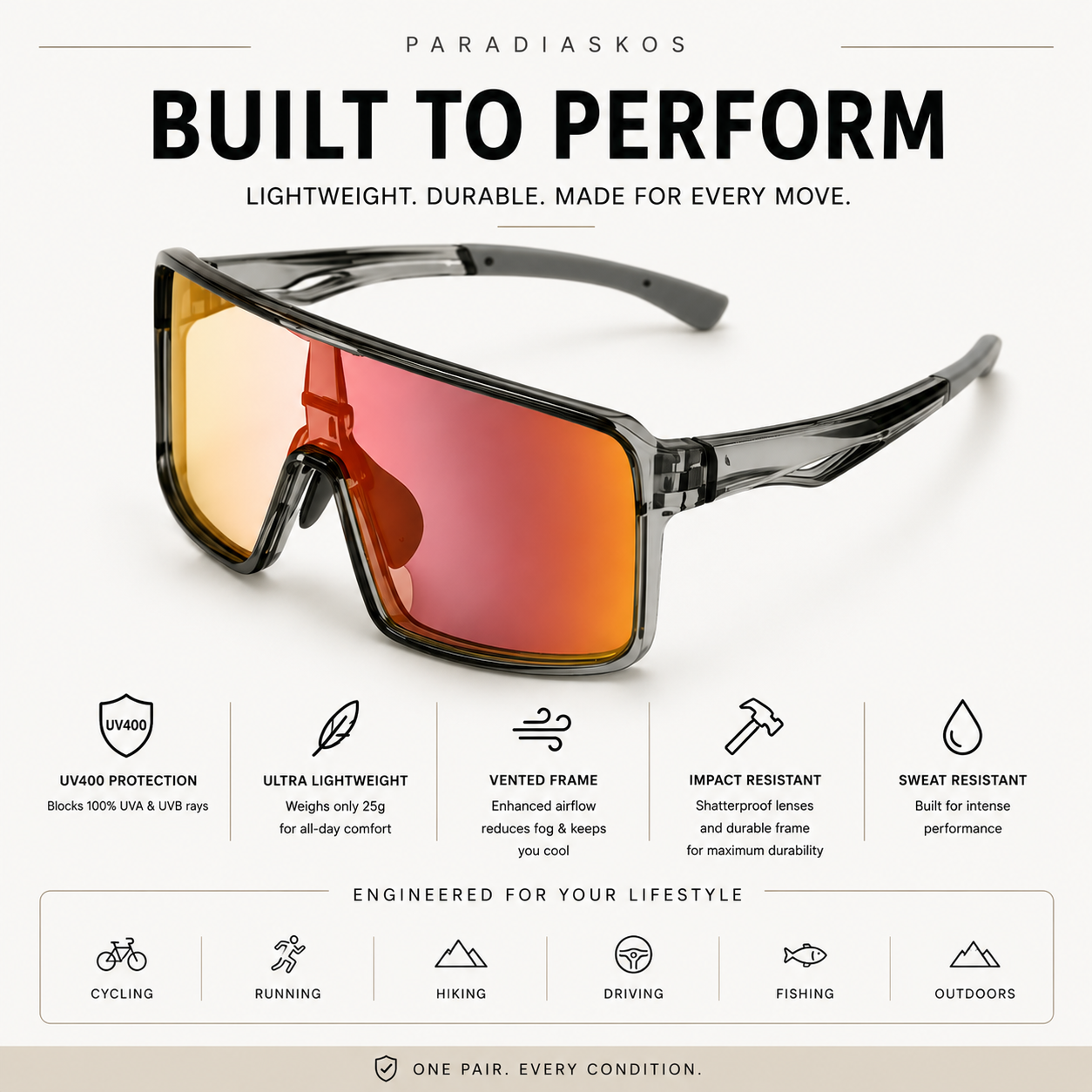 Paradiaskos Atlas™ Outdoor Performance Glasses