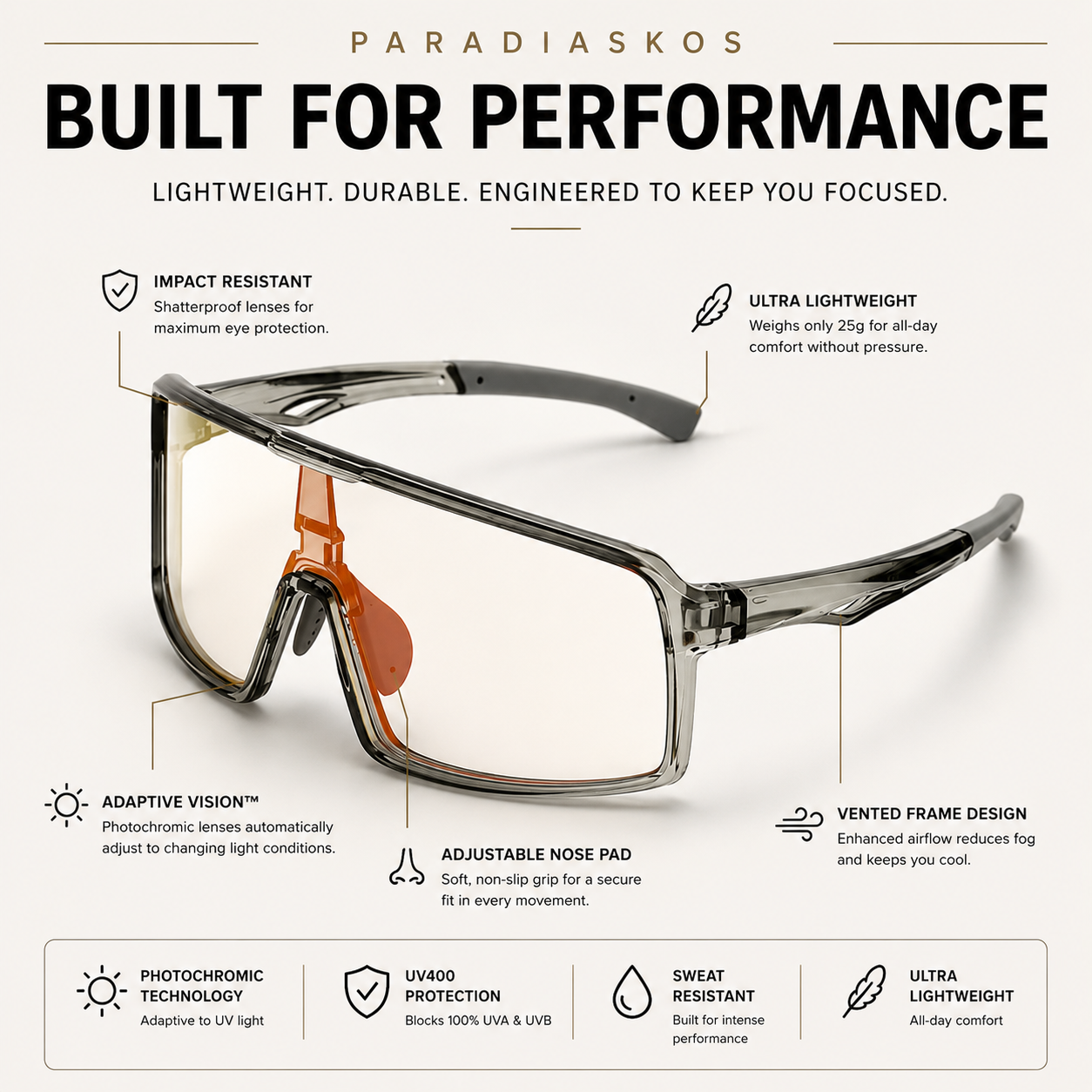 Paradiaskos Atlas™ Outdoor Performance Glasses