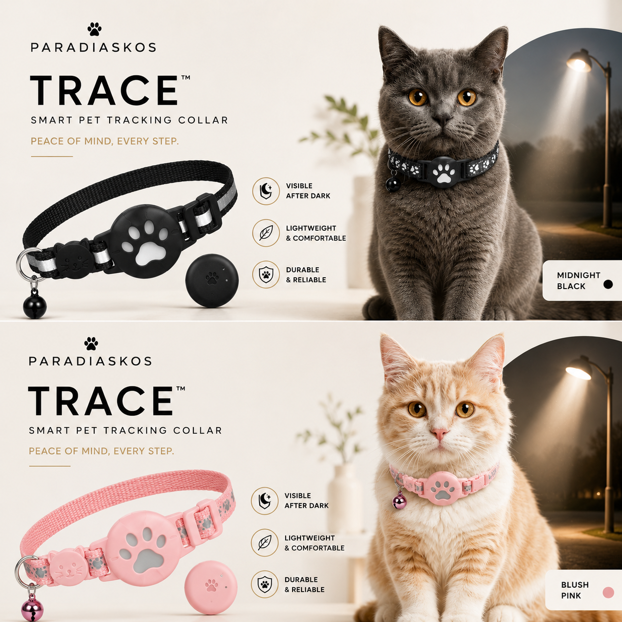 PARADIASKOS TRACE™ — Smart Pet Tracking Collar